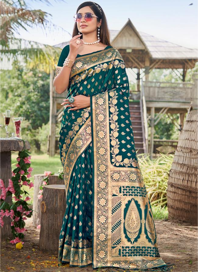 Silk Rama Traditional Wear Weaving Saree